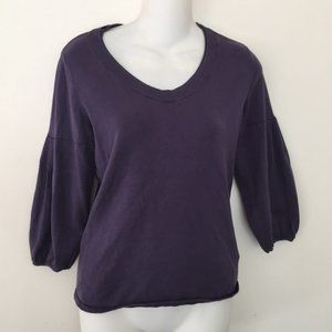 Weekend MaxMara Long Balloon Sleeve Purple Sweater Women's Size M Silk Blend